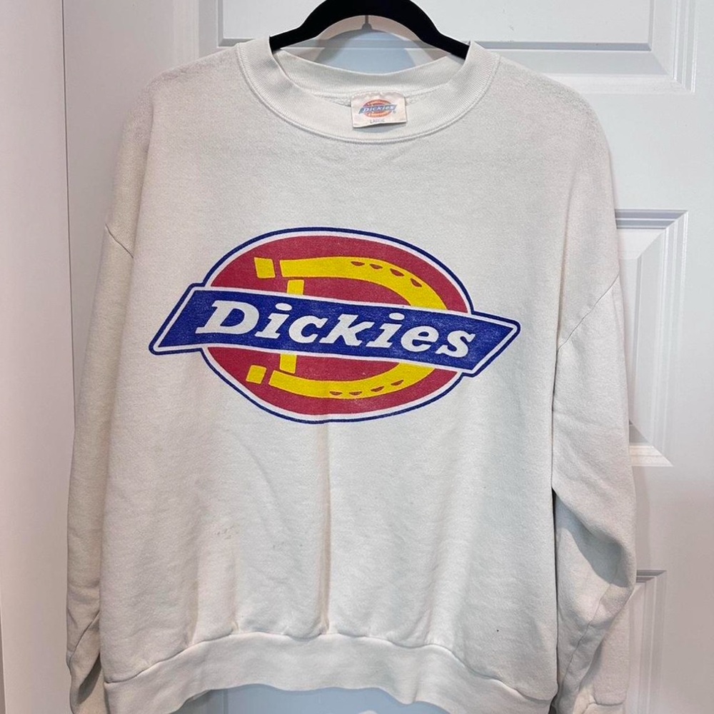 Dickies White Crewneck with Colorful Logo